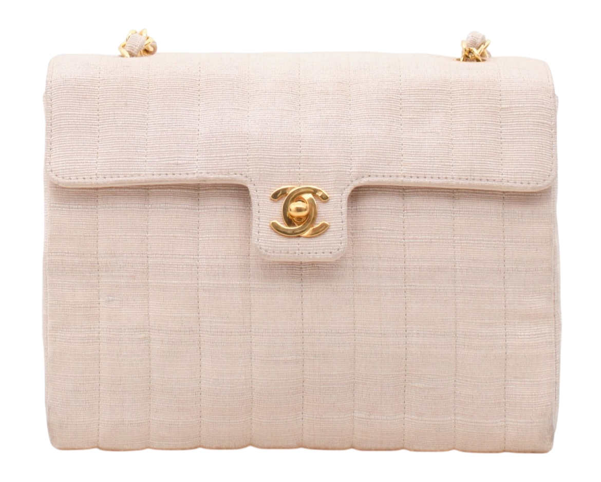 Chanel Timeless Flap Bag – 1993 Champagne Woven Fabric Edition